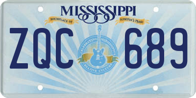 MS license plate ZQC689