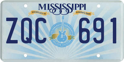 MS license plate ZQC691