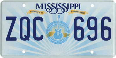 MS license plate ZQC696