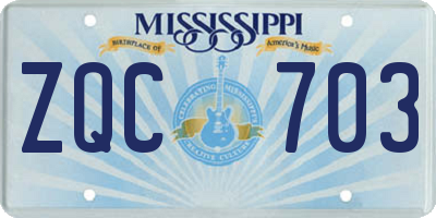 MS license plate ZQC703