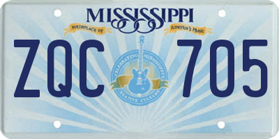 MS license plate ZQC705