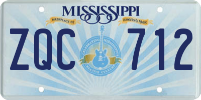 MS license plate ZQC712