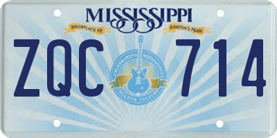 MS license plate ZQC714