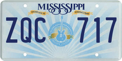 MS license plate ZQC717