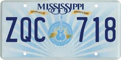 MS license plate ZQC718