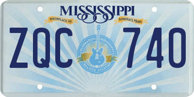 MS license plate ZQC740