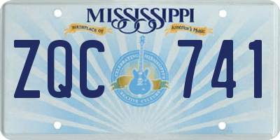 MS license plate ZQC741