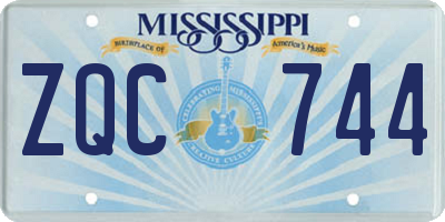 MS license plate ZQC744