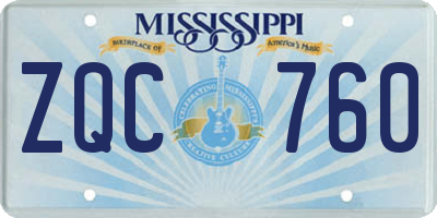 MS license plate ZQC760