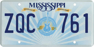 MS license plate ZQC761