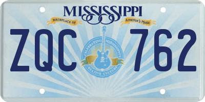 MS license plate ZQC762
