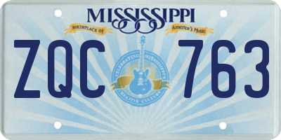 MS license plate ZQC763