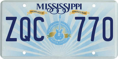 MS license plate ZQC770