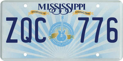 MS license plate ZQC776