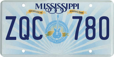 MS license plate ZQC780