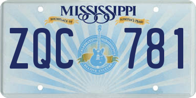 MS license plate ZQC781