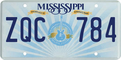 MS license plate ZQC784