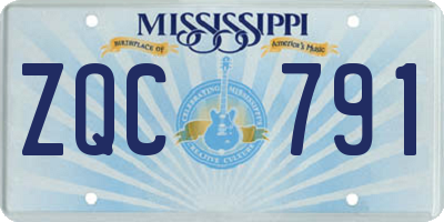 MS license plate ZQC791