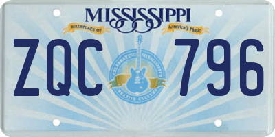 MS license plate ZQC796