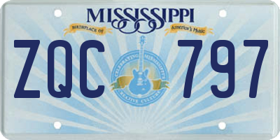 MS license plate ZQC797