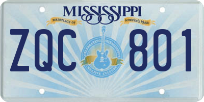 MS license plate ZQC801