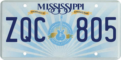 MS license plate ZQC805