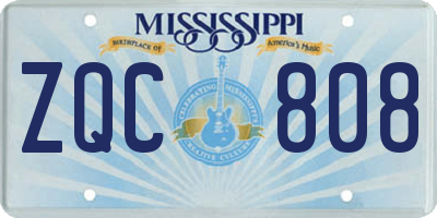 MS license plate ZQC808