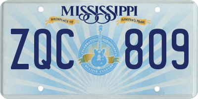 MS license plate ZQC809