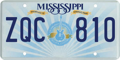 MS license plate ZQC810