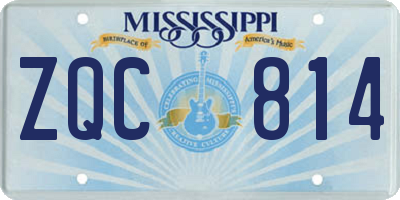 MS license plate ZQC814