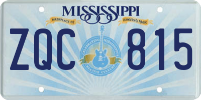MS license plate ZQC815
