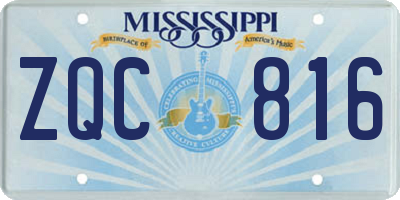 MS license plate ZQC816