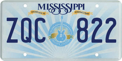 MS license plate ZQC822