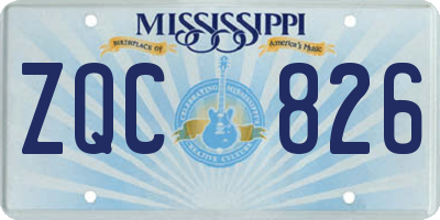 MS license plate ZQC826
