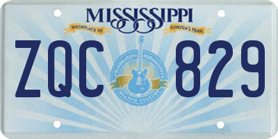 MS license plate ZQC829
