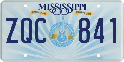 MS license plate ZQC841