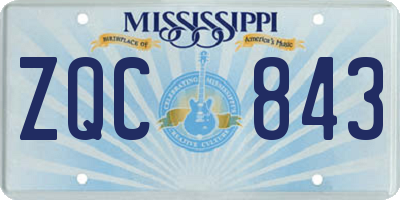 MS license plate ZQC843