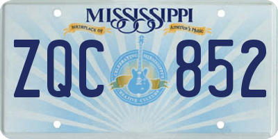 MS license plate ZQC852