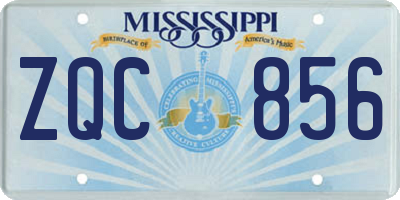 MS license plate ZQC856