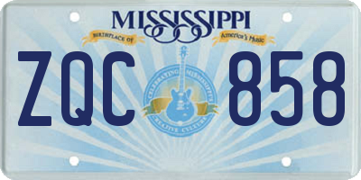 MS license plate ZQC858