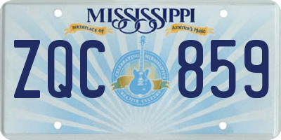 MS license plate ZQC859