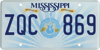 MS license plate ZQC869