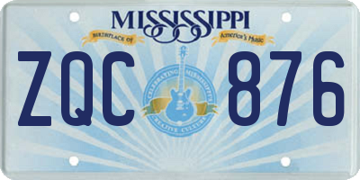 MS license plate ZQC876