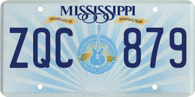 MS license plate ZQC879
