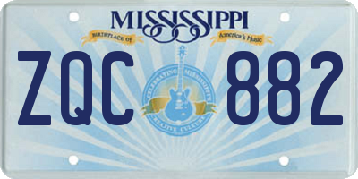 MS license plate ZQC882