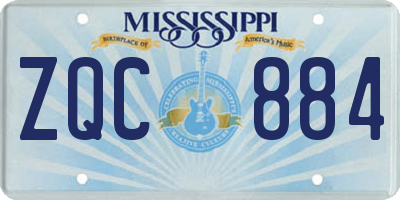 MS license plate ZQC884