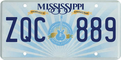 MS license plate ZQC889