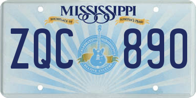 MS license plate ZQC890