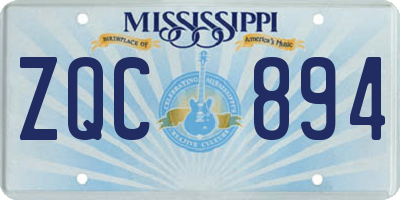 MS license plate ZQC894