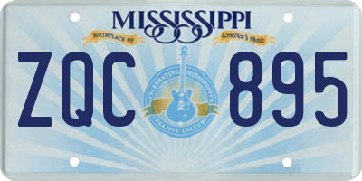 MS license plate ZQC895